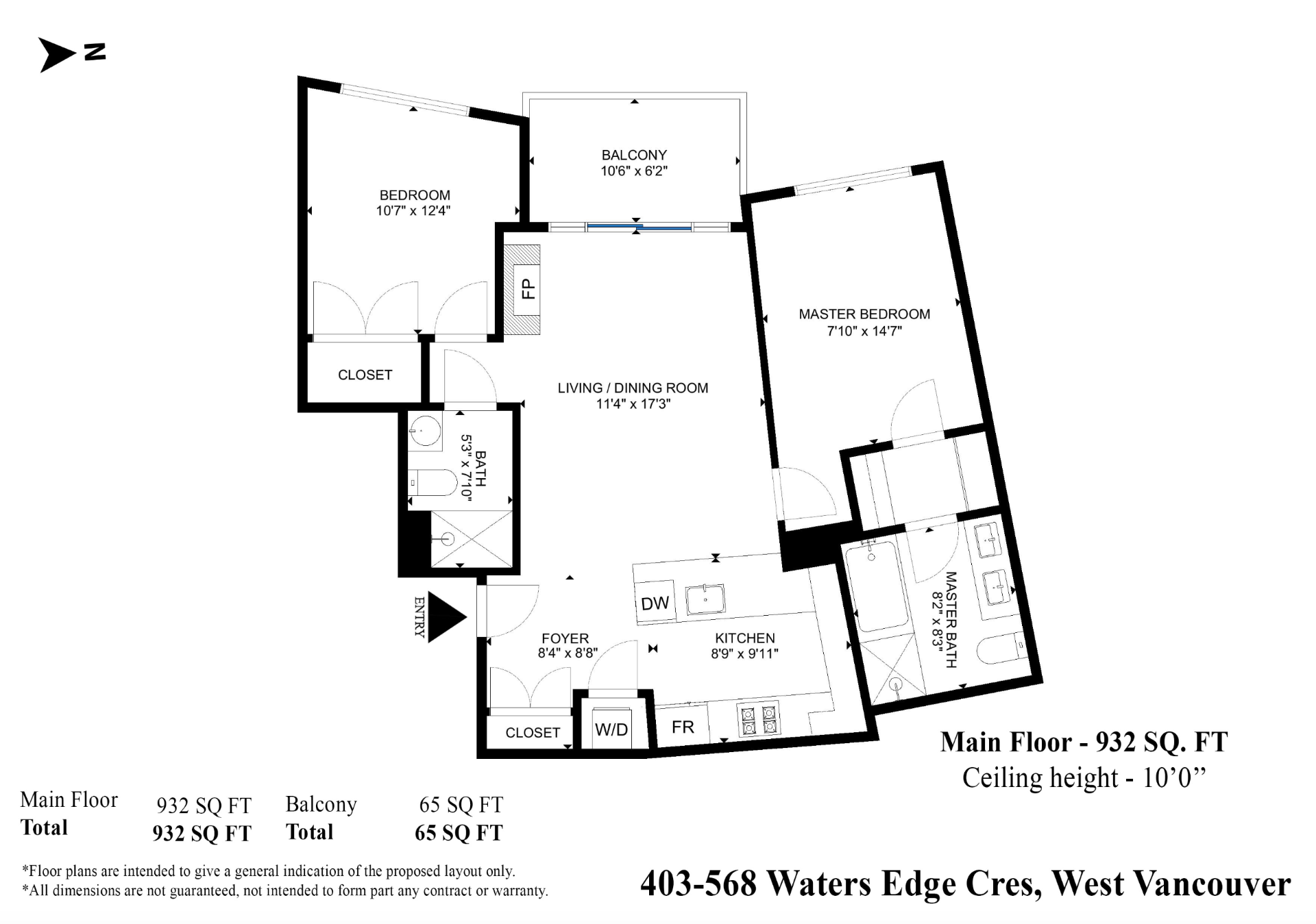 Floor plan of 403-568 Waters Edge Crescent, West Vancouver